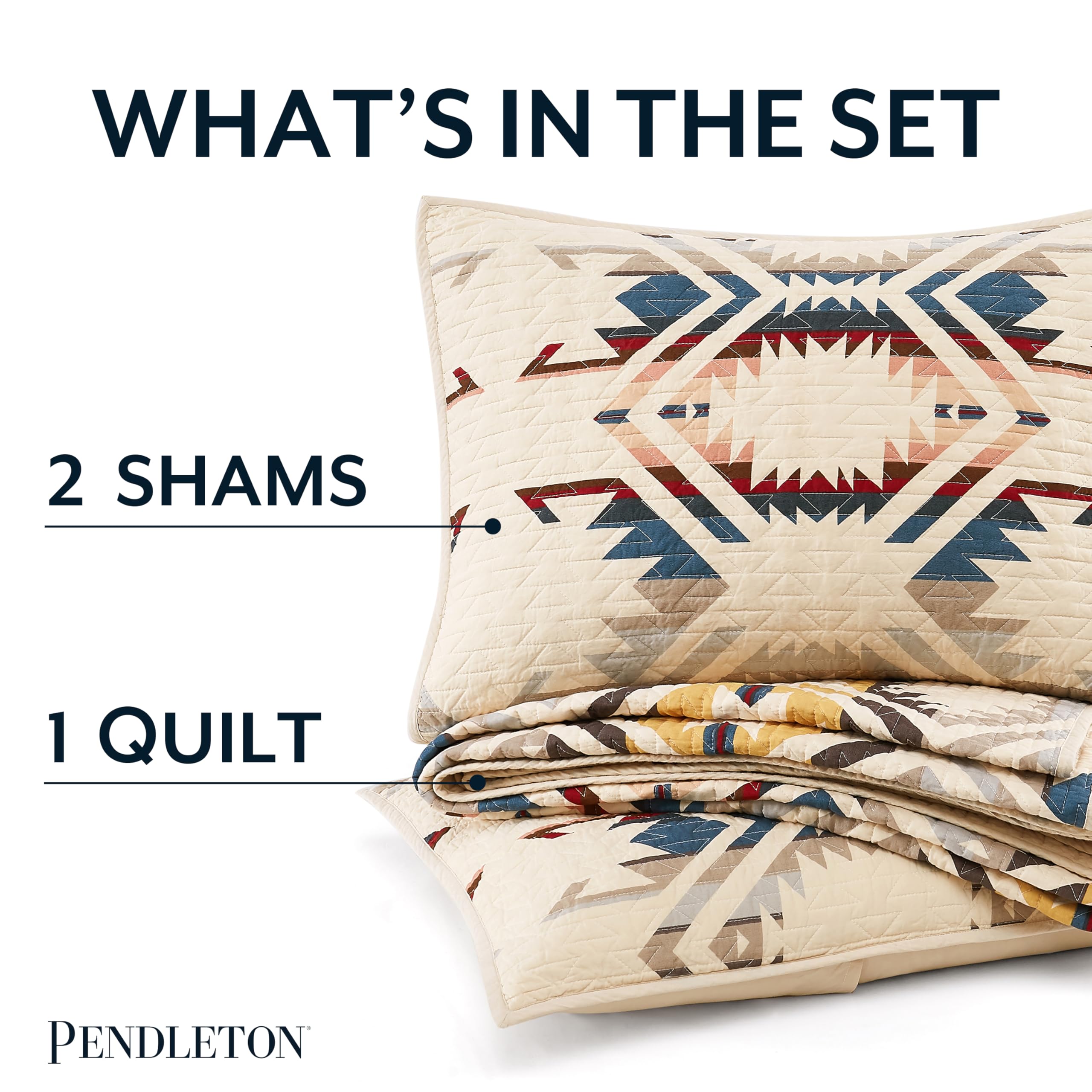 Amazon｜Pendleton White Sands フル/クイーンキルト寝具セット